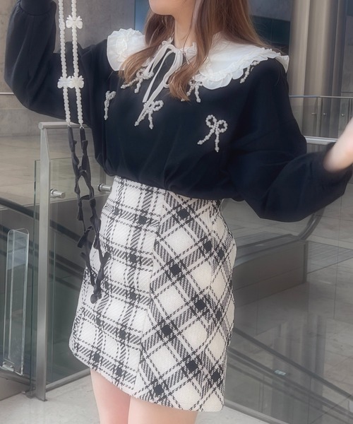 apres jour(アプレジュール)の「French girly collection パールリボンロンT【ZOZOTOWN限定アイテム】(Tシャツ/カットソー・レディース・オフホワイト/ブラック/ライトピンク・X-LARGE/フリー)」の19枚目の写真