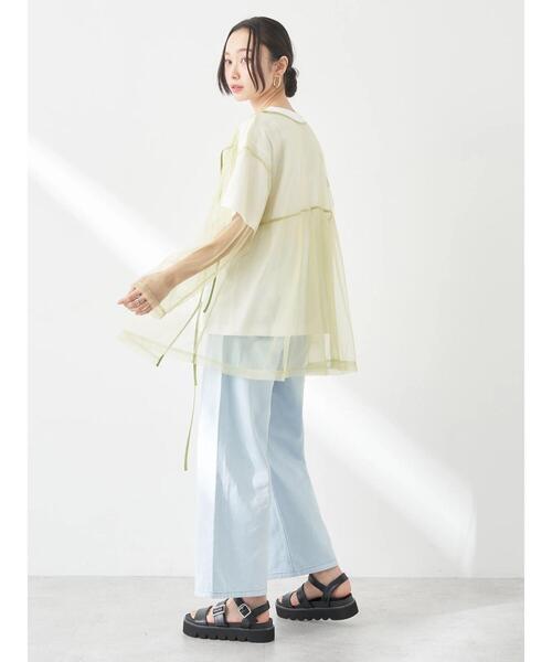 earth music&ecology（アースミュージックアンドエコロジー）の「ワンタックデザイン製品染めカラーパンツ（その他パンツ・レディース・グレイッシュベージュ/ライトブルー/ライトイエロー・S/M）」の13枚目の写真