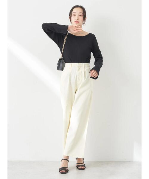 earth music&ecology（アースミュージックアンドエコロジー）の「ワンタックデザイン製品染めカラーパンツ（その他パンツ・レディース・グレイッシュベージュ/ライトブルー/ライトイエロー・S/M）」の17枚目の写真