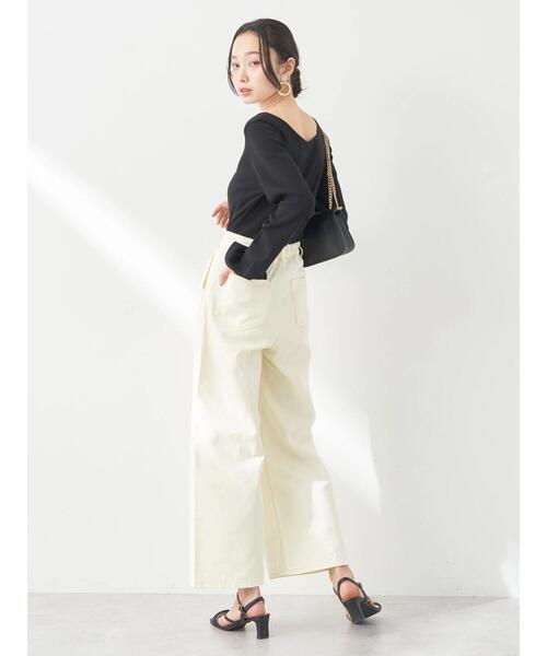 earth music&ecology（アースミュージックアンドエコロジー）の「ワンタックデザイン製品染めカラーパンツ（その他パンツ・レディース・グレイッシュベージュ/ライトブルー/ライトイエロー・S/M）」の19枚目の写真