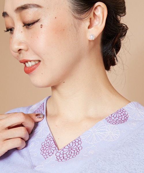 カヤ(カヤ)の「【カヤ】透け梅ガラスピアス(ピアス(両耳用)・レディース・イエロー系その他/ブルー/ホワイト系その他/レッド系その他/グリーン系その他/パープル・FREE)」の9枚目の写真