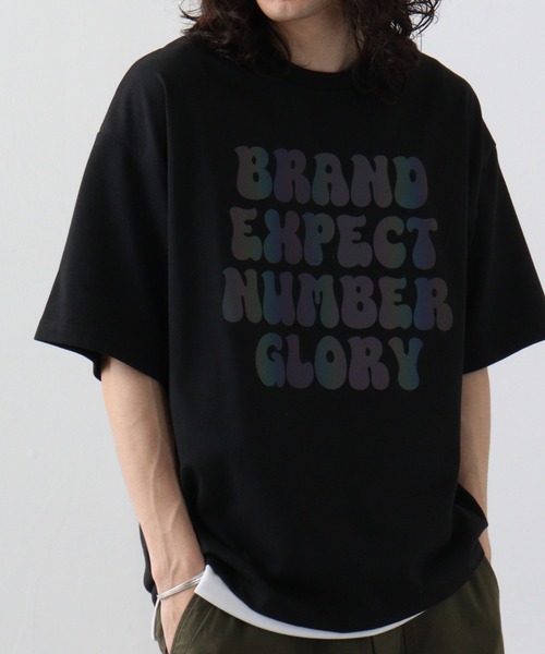 FUNALIVE(ファンアライブ)の「ワイド 半袖 反射 プリント Tシャツ(Tシャツ/カットソー・メンズ・オフホワイト/ブルー/ブラック・L/LL/M)」の2枚目の写真