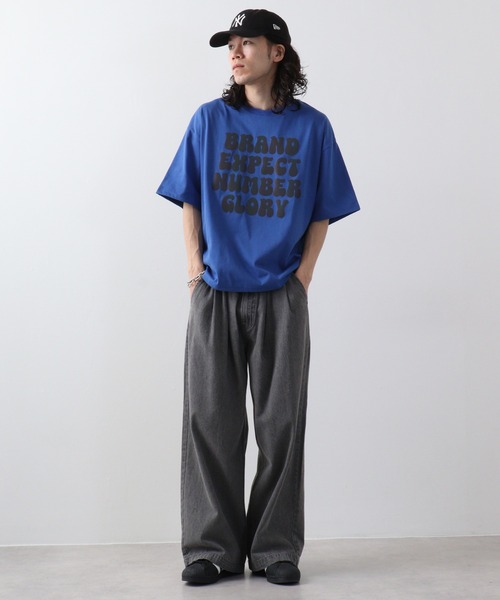 FUNALIVE(ファンアライブ)の「ワイド 半袖 反射 プリント Tシャツ(Tシャツ/カットソー・メンズ・オフホワイト/ブルー/ブラック・L/LL/M)」の17枚目の写真