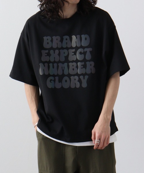 FUNALIVE(ファンアライブ)の「ワイド 半袖 反射 プリント Tシャツ(Tシャツ/カットソー・メンズ・オフホワイト/ブルー/ブラック・L/LL/M)」の9枚目の写真