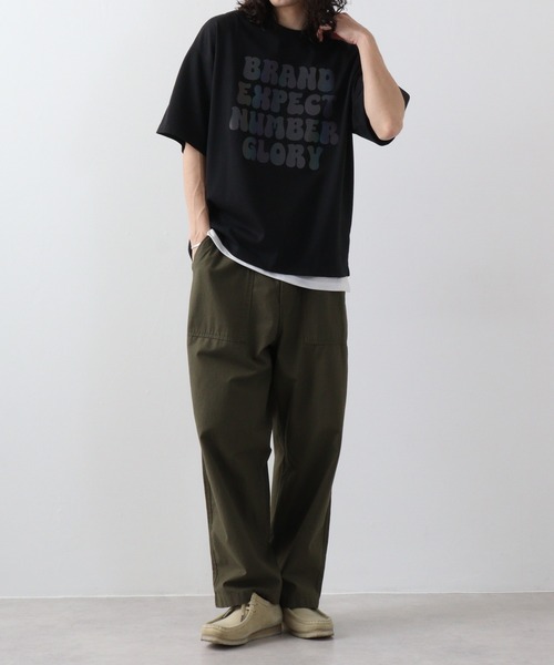 FUNALIVE(ファンアライブ)の「ワイド 半袖 反射 プリント Tシャツ(Tシャツ/カットソー・メンズ・オフホワイト/ブルー/ブラック・L/LL/M)」の13枚目の写真