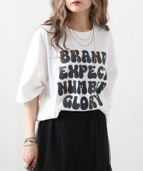 FUNALIVE(ファンアライブ)の「ワイド 半袖 反射 プリント Tシャツ(Tシャツ/カットソー・メンズ・オフホワイト/ブルー/ブラック・L/LL/M)」の4枚目の写真