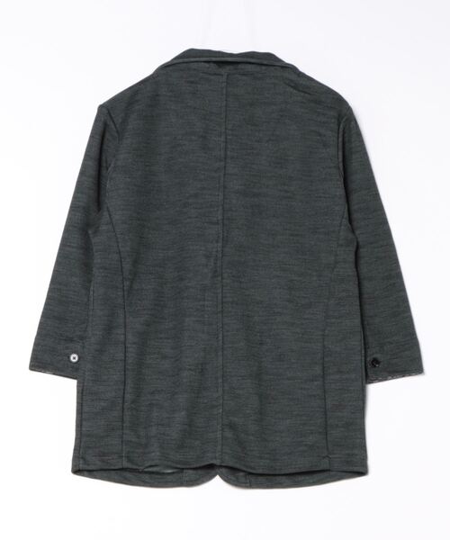 m.f.editorial（エムエフエディトリアル）の「【ストレッチ】m.f.エディトリアル メンズ メランジ 2ボタン イタリアンカラー7分袖ジャケット（カーディガン/ボレロ・メンズ・ライトグレー/ネイビー・X-LARGE/LARGE/MEDIUM）」の3枚目の写真