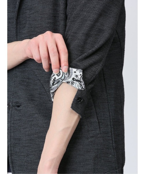 m.f.editorial（エムエフエディトリアル）の「【ストレッチ】m.f.エディトリアル メンズ メランジ 2ボタン イタリアンカラー7分袖ジャケット（カーディガン/ボレロ・メンズ・ライトグレー/ネイビー・X-LARGE/LARGE/MEDIUM）」の19枚目の写真