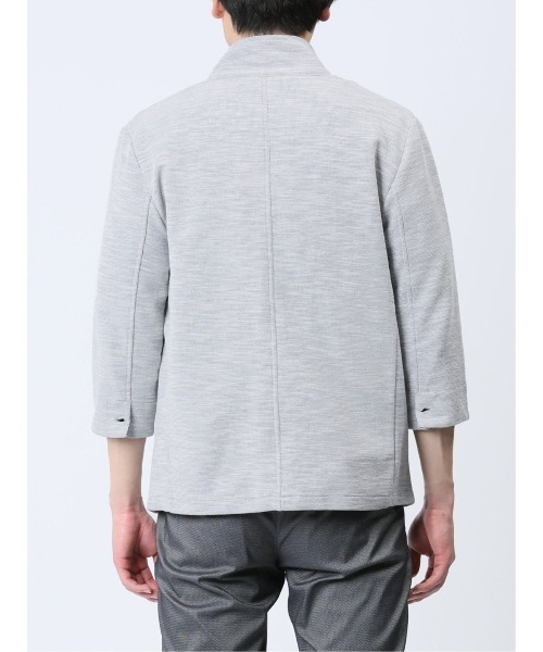 m.f.editorial（エムエフエディトリアル）の「【ストレッチ】m.f.エディトリアル メンズ メランジ 2ボタン イタリアンカラー7分袖ジャケット（カーディガン/ボレロ・メンズ・ライトグレー/ネイビー・X-LARGE/LARGE/MEDIUM）」の12枚目の写真