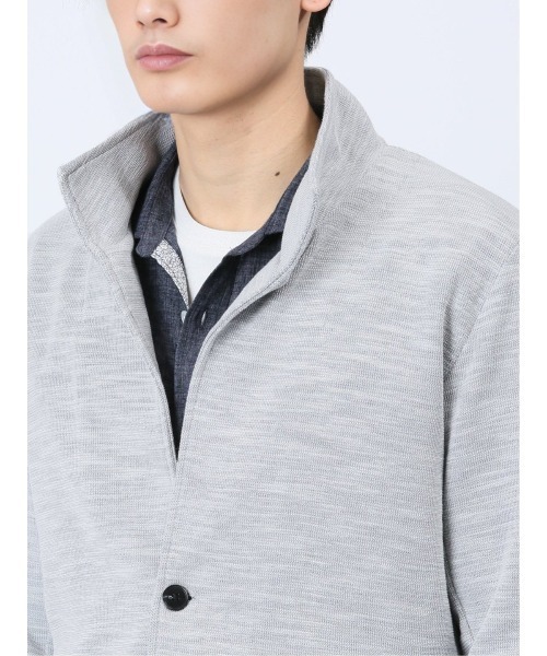 m.f.editorial（エムエフエディトリアル）の「【ストレッチ】m.f.エディトリアル メンズ メランジ 2ボタン イタリアンカラー7分袖ジャケット（カーディガン/ボレロ・メンズ・ライトグレー/ネイビー・X-LARGE/LARGE/MEDIUM）」の11枚目の写真