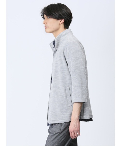 m.f.editorial（エムエフエディトリアル）の「【ストレッチ】m.f.エディトリアル メンズ メランジ 2ボタン イタリアンカラー7分袖ジャケット（カーディガン/ボレロ・メンズ・ライトグレー/ネイビー・X-LARGE/LARGE/MEDIUM）」の8枚目の写真