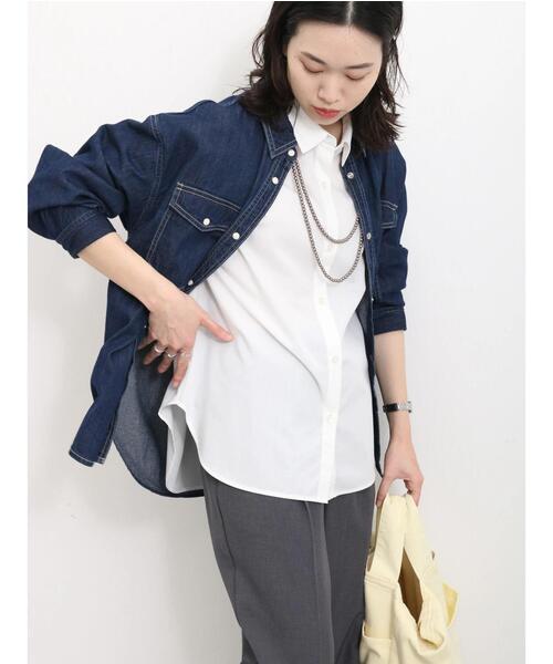 Samansa Mos2 blue（サマンサモスモスブルー）の「マルチスタイルシャツ（シャツ/ブラウス・レディース・ブルー/オフホワイト/グレー/ブラック/サックスブルー/ホワイト/ピンク・L/M）」の11枚目の写真