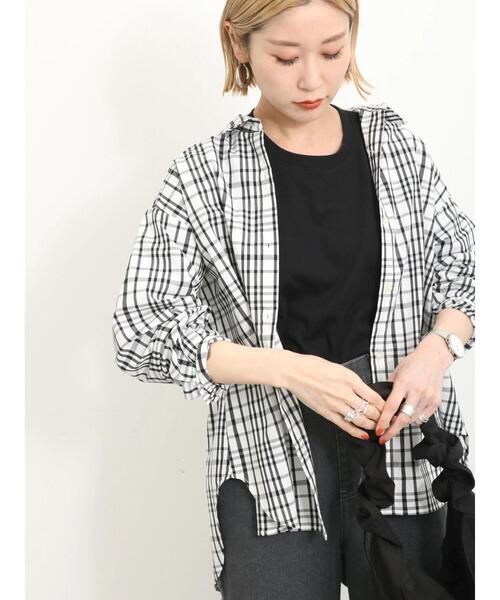 Samansa Mos2 blue（サマンサモスモスブルー）の「マルチスタイルシャツ（シャツ/ブラウス・レディース・ブルー/オフホワイト/グレー/ブラック/サックスブルー/ホワイト/ピンク・L/M）」の21枚目の写真