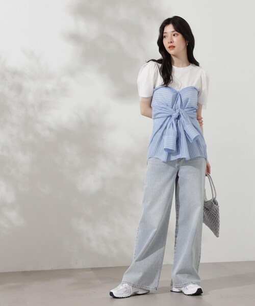 PROPORTION BODY DRESSING（プロポーションボディドレッシング）の「袖チュールカットソー / 1214160408（Tシャツ/カットソー・レディース・グレー/ブラック/ホワイト・FREE）」の8枚目の写真