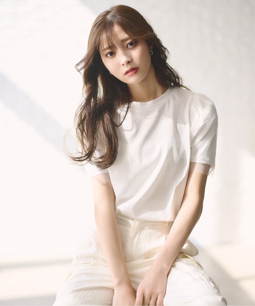 PROPORTION BODY DRESSING（プロポーションボディドレッシング）の「袖チュールカットソー / 1214160408（Tシャツ/カットソー・レディース・グレー/ブラック/ホワイト・FREE）」の2枚目の写真