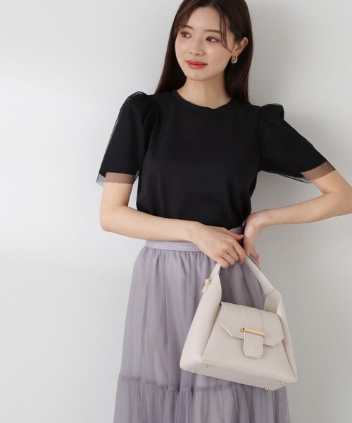 PROPORTION BODY DRESSING（プロポーションボディドレッシング）の「袖チュールカットソー / 1214160408（Tシャツ/カットソー・レディース・グレー/ブラック/ホワイト・FREE）」の3枚目の写真