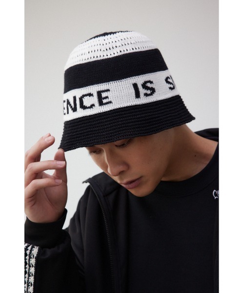 AZUL by moussy（アズールバイマウジー）の「ロゴニットバケットハット（ハット・メンズ・グレー系その他/ブラック系その他・FREE）」の2枚目の写真