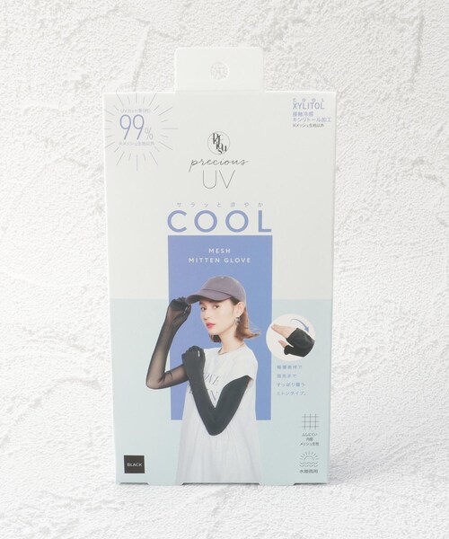 one'sterrace(ワンズテラス)の「◆【ひんやり/UV】クールメッシュ 指ぬきグローブ(手袋・レディース・ブラック系8・00)」の2枚目の写真