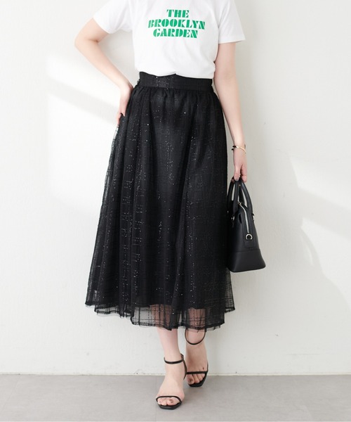スパンコール刺繍チュールスカート natural couture（ナチュラルクチュール）の「スパンコール刺繍