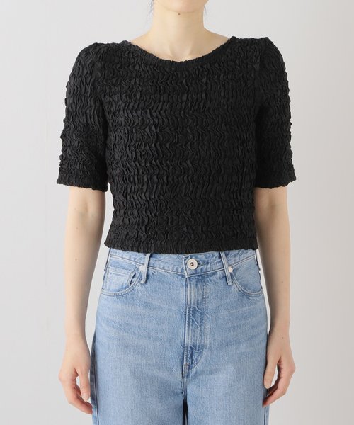 CLANE(クラネ)の「【CLANE/クラネ】 SHIRRING CROPPED TOPS:トップス(シャツ/ブラウス・レディース・ブラック・MEDIUM)」の7枚目の写真