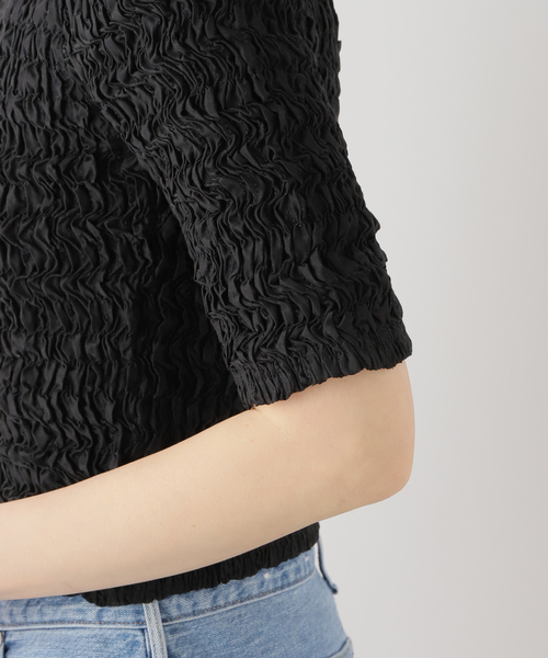 CLANE（クラネ）の「【CLANE/クラネ】 SHIRRING CROPPED TOPS