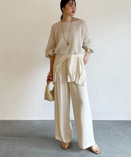 美品★Plage★プラージュ★military パンツ★ 予約》WO SE 2Tuck Wide パンツ（スラックス）｜Plage
