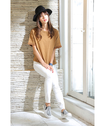 AZUL by moussy | スラブ天竺 フリンジスリーブ(Tシャツ/カットソー)