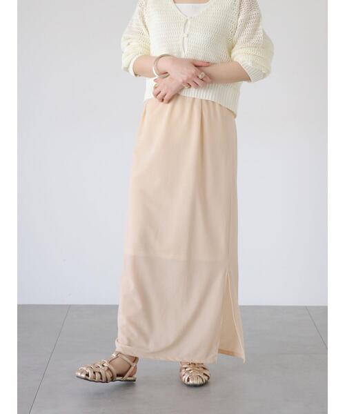 Lugnoncure（ルノンキュール）の「ラメ混ナロースカート（スカート・レディース・ブラック/オフホワイト/チャコールグレー・F）」の3枚目の写真