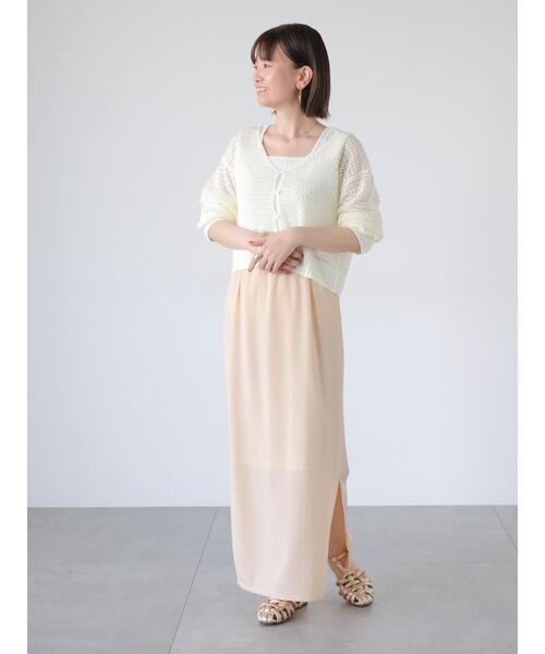 Lugnoncure（ルノンキュール）の「ラメ混ナロースカート（スカート・レディース・ブラック/オフホワイト/チャコールグレー・F）」の6枚目の写真