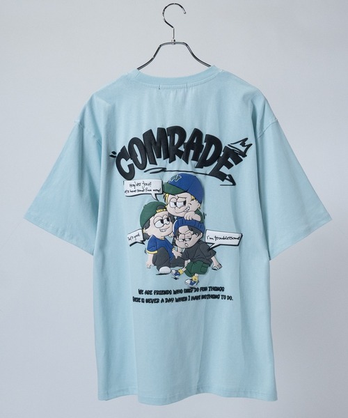 JOHN'S CLOSET(ジョンズクローゼット)の「【13】アソートデザイン 発泡/蓄光 プリント ビッグシルエット Tシャツ(Tシャツ/カットソー・メンズ・ブルー/ラベンダー/ホワイト系1/ホワイト系2/ホワイト系3/ホワイト系4/ホワイト系5/ブラック系1/ブラック系2/ブラック系3/ブラック系4/ブラック系5/スモークピンク/グリーン系1/ホワイト系7/ピンク系1/グレー系1/ホワイト系6/ブラック系6/ブラック系7/グレー系2・MEDIUM/LARGE)」の16枚目の写真