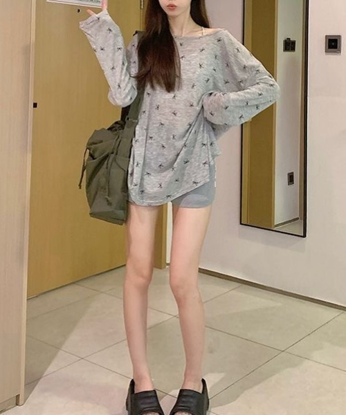 セール】リボン柄シアーTシャツ（Tシャツ/カットソー）｜Achic