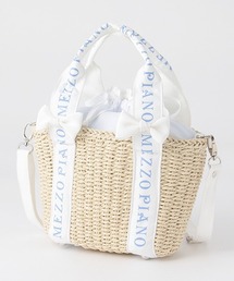 ロゴリボン　かご風バッグ