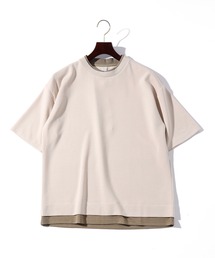 ダンボールニット フェイクレイヤー クルーTシャツ