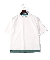 ダンボールニット フェイクレイヤー クルーTシャツ