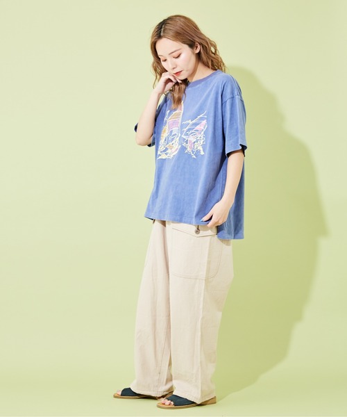 CUBE SUGAR（キューブシュガー）の「綿ボイルイージーカーゴパンツ（カーゴパンツ・レディース・スミクロ/オレンジ/カーキ/ナチュラル・M）」の6枚目の写真