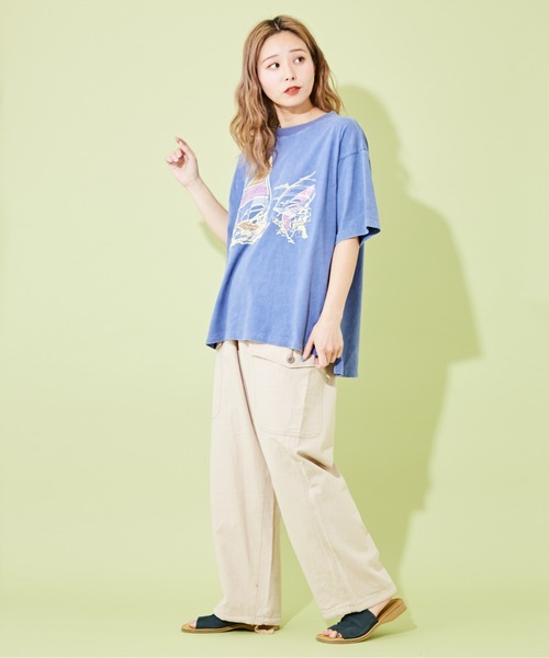 CUBE SUGAR（キューブシュガー）の「綿ボイルイージーカーゴパンツ（カーゴパンツ・レディース・スミクロ/オレンジ/カーキ/ナチュラル・M）」の7枚目の写真