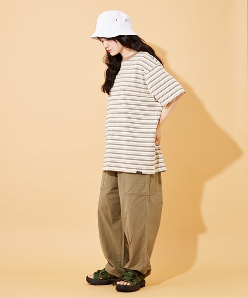 CUBE SUGAR（キューブシュガー）の「綿ボイルイージーカーゴパンツ（カーゴパンツ・レディース・スミクロ/オレンジ/カーキ/ナチュラル・M）」の18枚目の写真