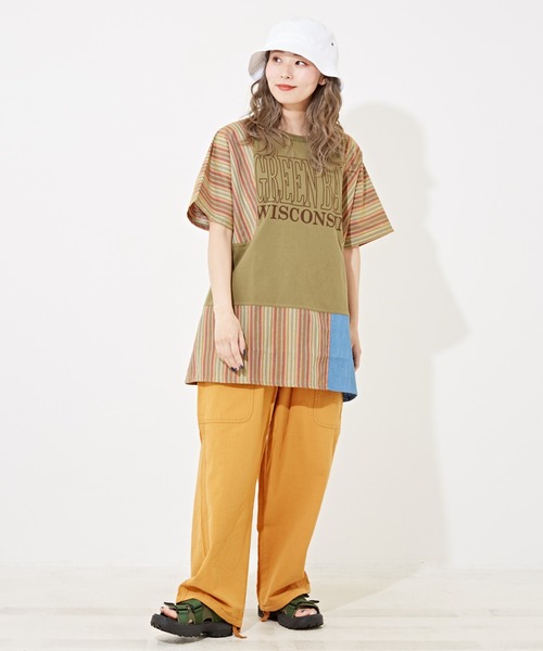 CUBE SUGAR（キューブシュガー）の「綿ボイルイージーカーゴパンツ（カーゴパンツ・レディース・スミクロ/オレンジ/カーキ/ナチュラル・M）」の13枚目の写真