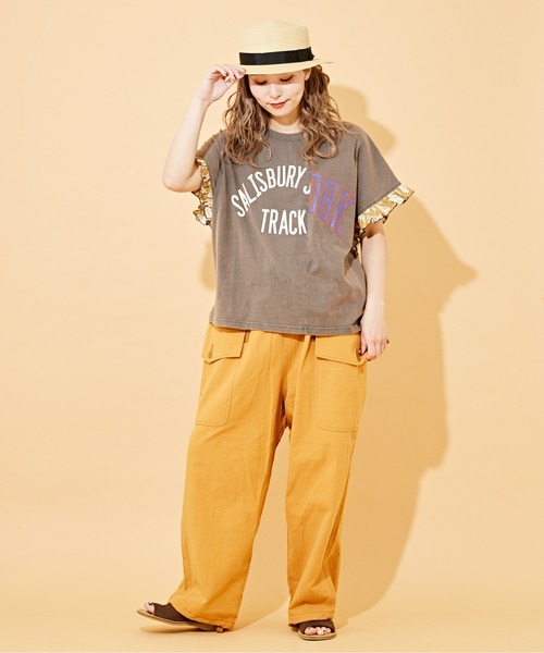 CUBE SUGAR（キューブシュガー）の「綿ボイルイージーカーゴパンツ（カーゴパンツ・レディース・スミクロ/オレンジ/カーキ/ナチュラル・M）」の12枚目の写真