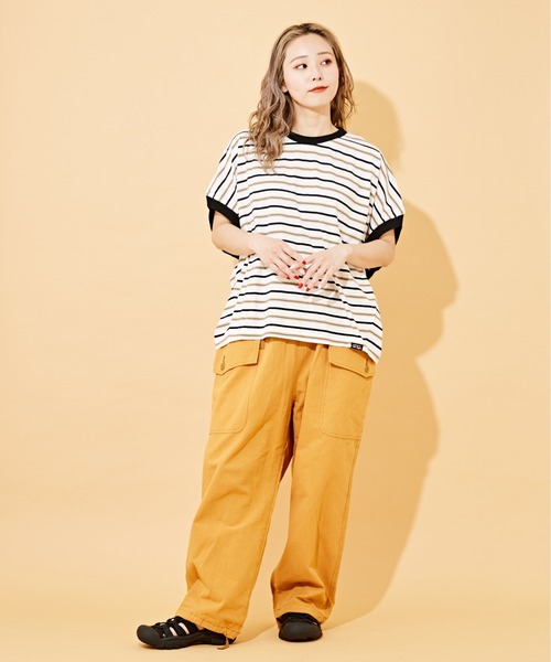 CUBE SUGAR（キューブシュガー）の「綿ボイルイージーカーゴパンツ（カーゴパンツ・レディース・スミクロ/オレンジ/カーキ/ナチュラル・M）」の14枚目の写真