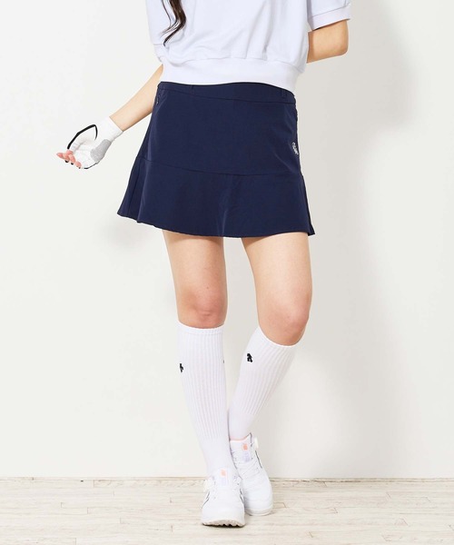 【セール】ゴルフスカート フレアスカート インナーパンツ付き ゴルフウェア ロゴ刺繍 レディース（ゴルフグッズ）｜TopIsm（トップイズム）