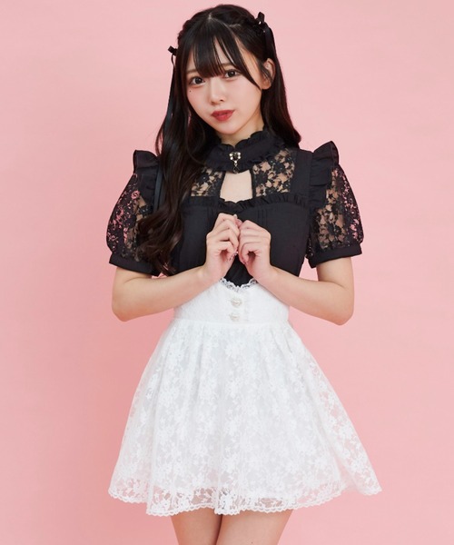 Secret Honey(シークレットハニー)の「レーススカパン(スカート・レディース・ブラック/オフホワイト・MEDIUM)」の11枚目の写真