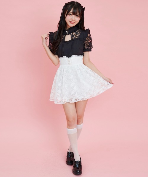 Secret Honey(シークレットハニー)の「レーススカパン(スカート・レディース・ブラック/オフホワイト・MEDIUM)」の12枚目の写真