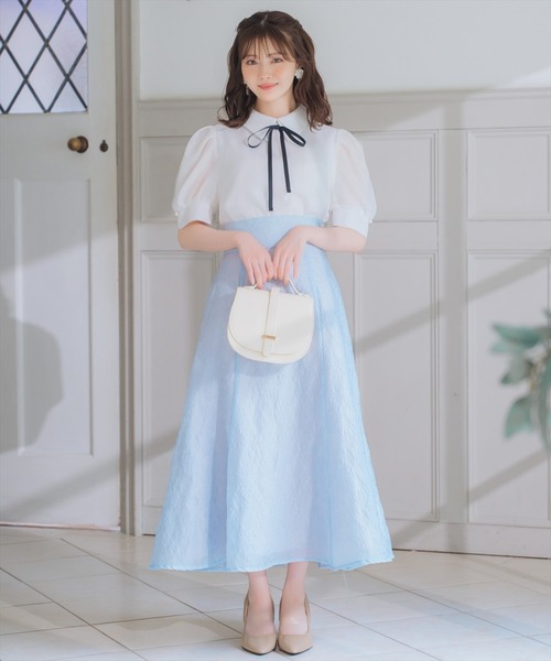 WILLSELECTION エンボスジャガードフレアスカート ウィルセレクション WILLSELECTION エンボスジャガードフレア