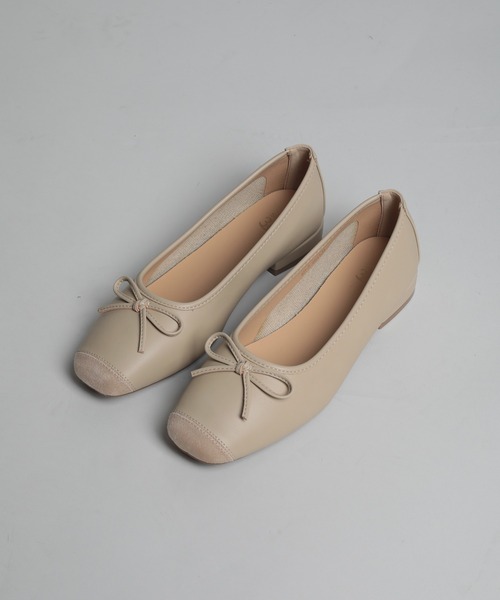 shoes365(シューズスリーシックスファイヴ)の「【shoes365】リボンパッチワークバレエシューズ(バレエシューズ・レディース・ライトグリーン/ベージュ・22.5cm/23.0cm/23.5cm/24.0cm/24.5cm/25.0cm)」の18枚目の写真