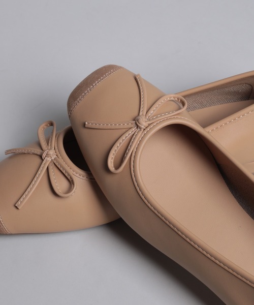 shoes365(シューズスリーシックスファイヴ)の「【shoes365】リボンパッチワークバレエシューズ(バレエシューズ・レディース・ライトグリーン/ベージュ・22.5cm/23.0cm/23.5cm/24.0cm/24.5cm/25.0cm)」の19枚目の写真