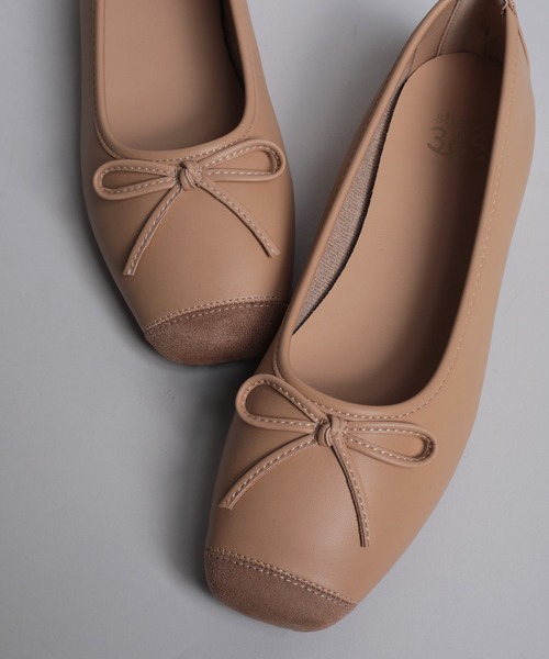 shoes365(シューズスリーシックスファイヴ)の「【shoes365】リボンパッチワークバレエシューズ(バレエシューズ・レディース・ライトグリーン/ベージュ・22.5cm/23.0cm/23.5cm/24.0cm/24.5cm/25.0cm)」の20枚目の写真