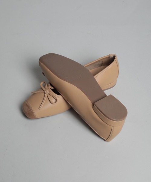 shoes365(シューズスリーシックスファイヴ)の「【shoes365】リボンパッチワークバレエシューズ(バレエシューズ・レディース・ライトグリーン/ベージュ・22.5cm/23.0cm/23.5cm/24.0cm/24.5cm/25.0cm)」の21枚目の写真