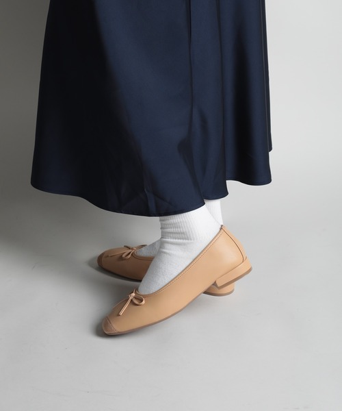 shoes365(シューズスリーシックスファイヴ)の「【shoes365】リボンパッチワークバレエシューズ(バレエシューズ・レディース・ライトグリーン/ベージュ・22.5cm/23.0cm/23.5cm/24.0cm/24.5cm/25.0cm)」の8枚目の写真