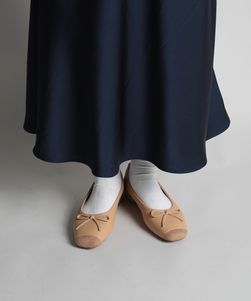 shoes365(シューズスリーシックスファイヴ)の「【shoes365】リボンパッチワークバレエシューズ(バレエシューズ・レディース・ライトグリーン/ベージュ・22.5cm/23.0cm/23.5cm/24.0cm/24.5cm/25.0cm)」の10枚目の写真